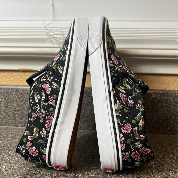 VANS Off The Wall Canvas Sneaker Shoes Womens Sz 8 Low Top Slip On Floral Casual - Picture 5 of 11